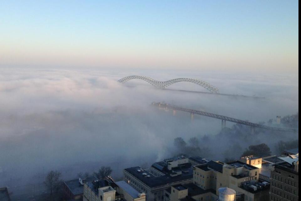 Memphis in clouds