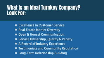 What Is An Ideal Turnkey Company