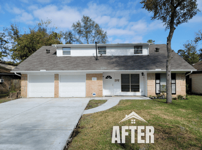 Curbside view of renovated property, titled "After"