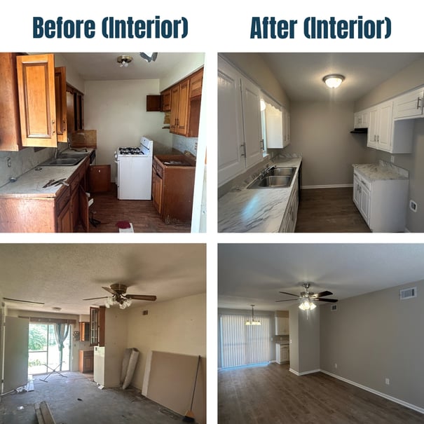 1539 South 125th Avenue East Before and After Kitchen_Living Room
