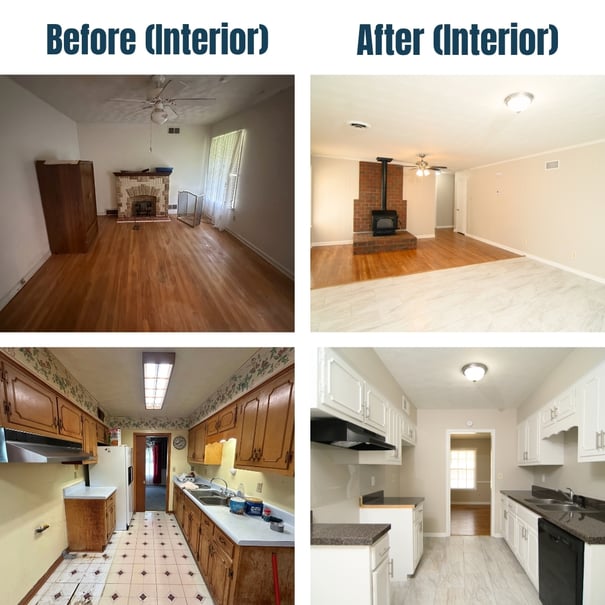 1791 Homedale Before and After Kitchen_Living Room