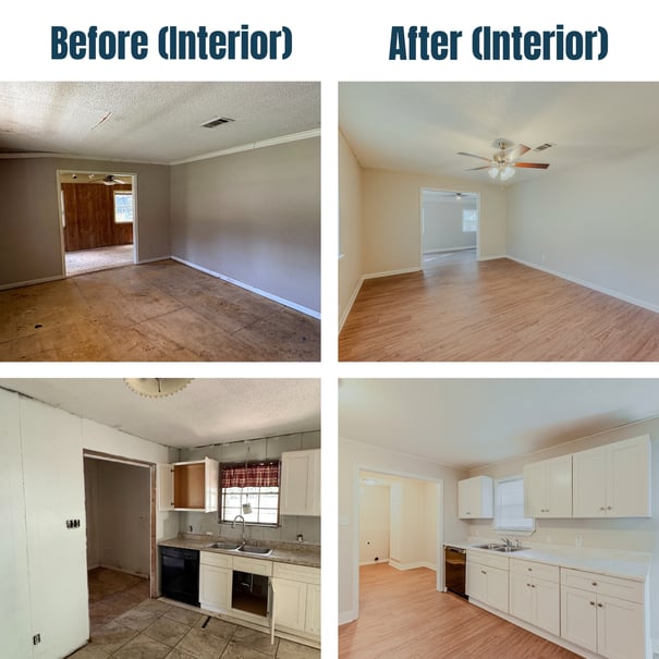 1800 Green Acres Before and After Kitchen_Living Room