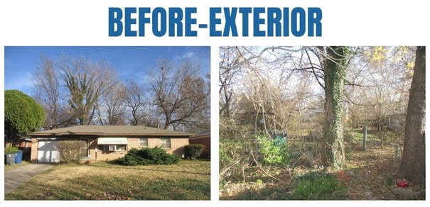 Photo collage of "before" exterior photos