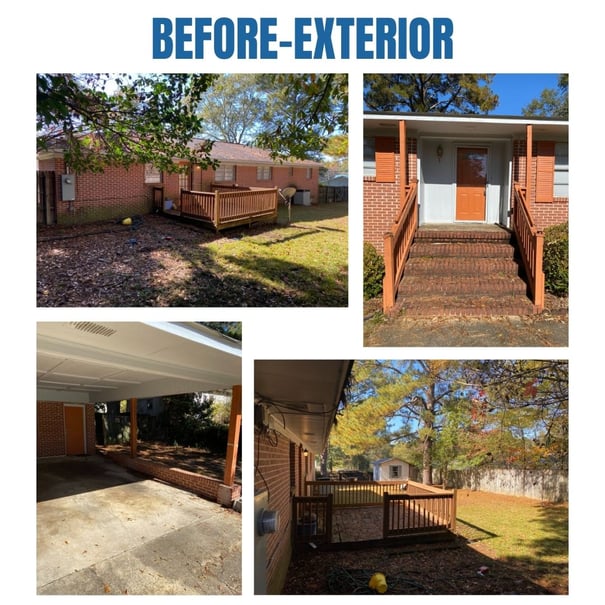 Photo collage of "before" exterior photos