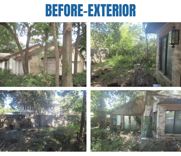 Photo collage of "before" exterior photos