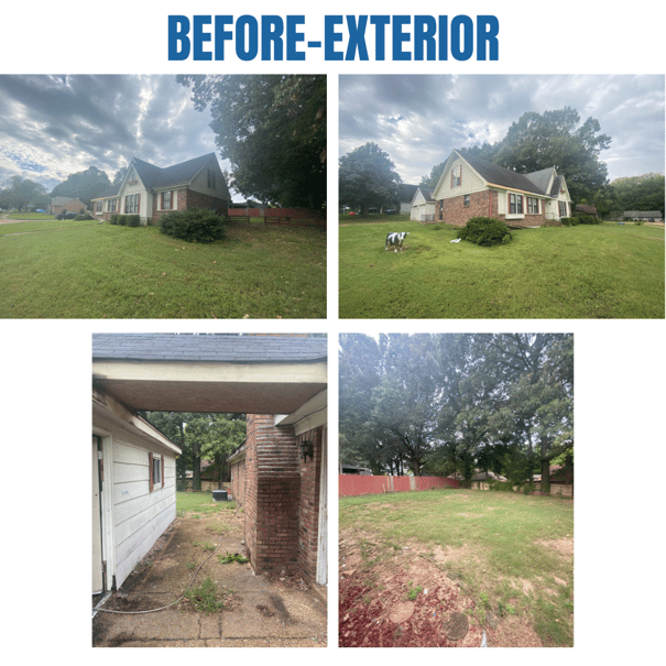 Photo collage of "before" exterior photos