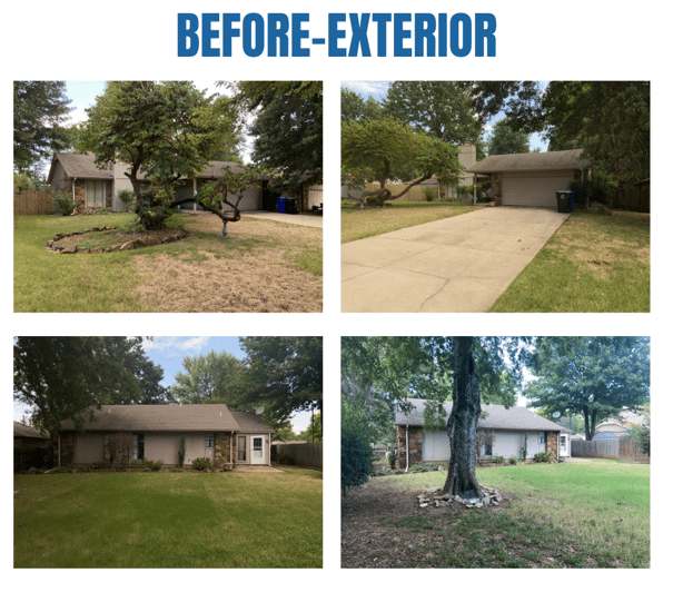 Photo collage of "before" exterior photos