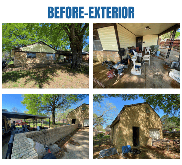 Photo collage of "before" exterior photos