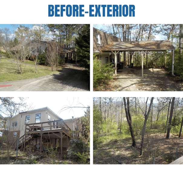 Photo collage of "before" exterior photos