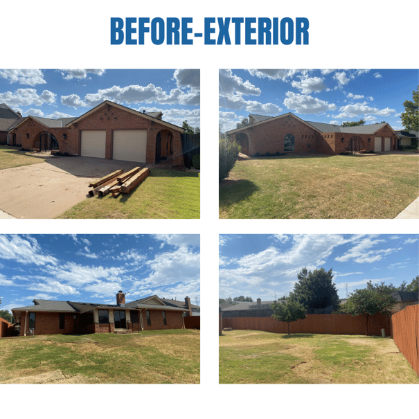 Photo collage of "before" exterior photos