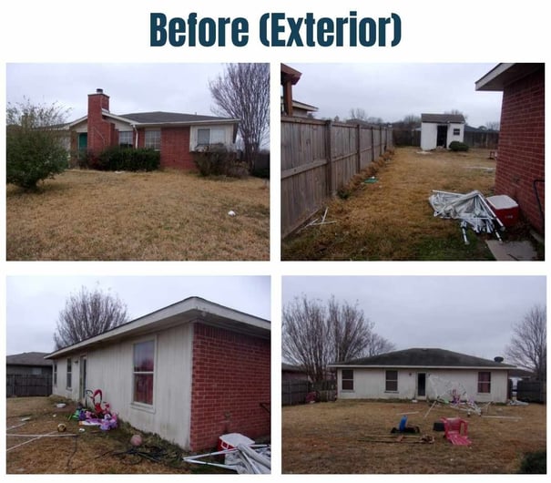 Photo collage of "before" exterior photos