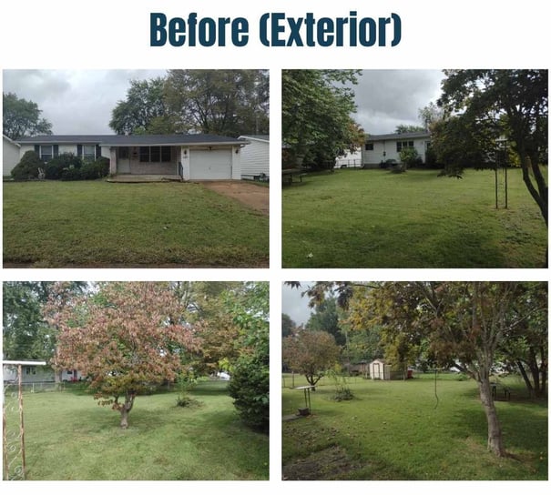 Photo collage of "before" exterior photos