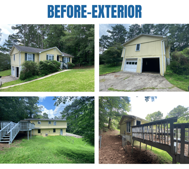 Photo collage of "before" exterior photos