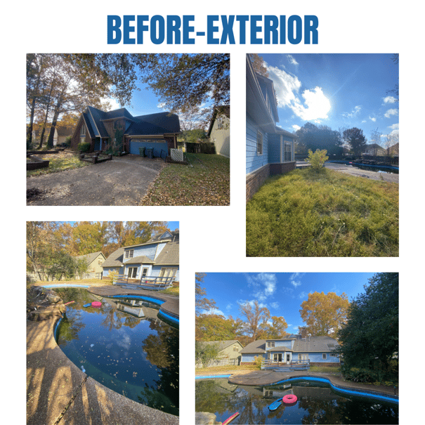 Photo collage of "before" exterior photos