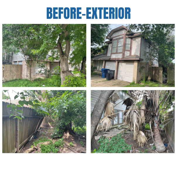 Photo collage of "before" exterior photos