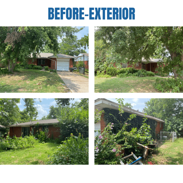 Photo collage of "before" exterior photos