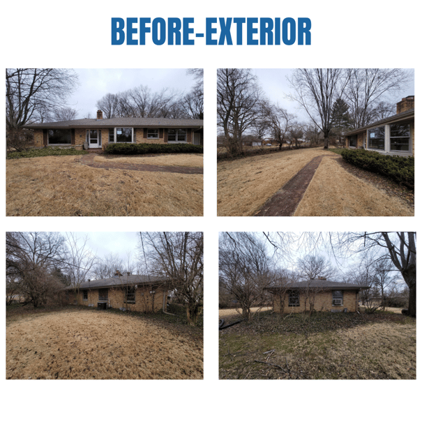 Photo collage of "before" exterior photos