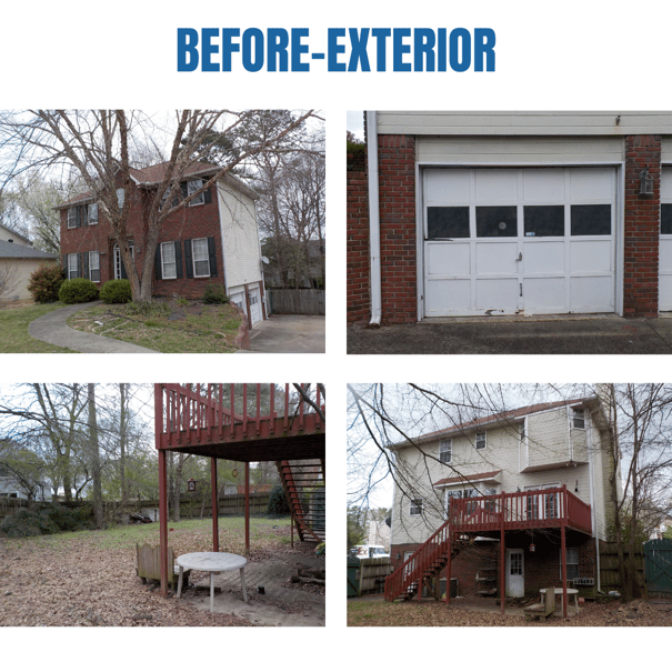 Photo collage of "before" exterior photos