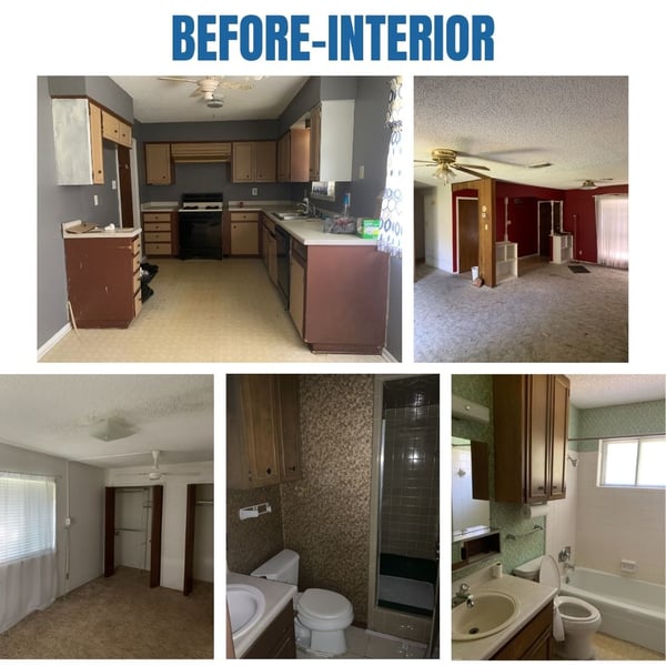 Photo collage of "before" interior photos