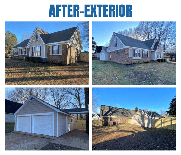 Photo collage of "after" exterior photos