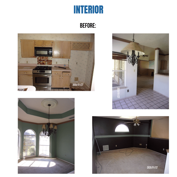 Photo collage of "before" interior photos