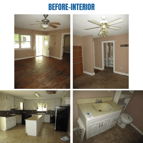 Photo collage of "before" interior photos