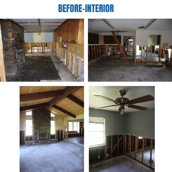 Photo collage of "before" interior photos