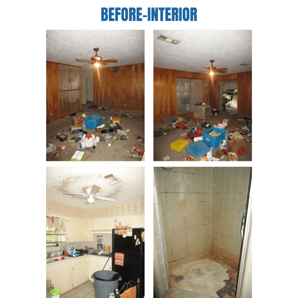 Photo collage of "before" interior photos