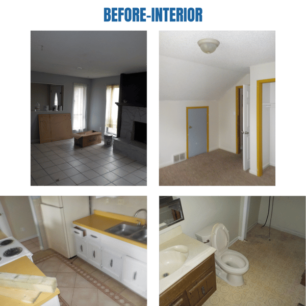 Photo collage of "before" interior photos