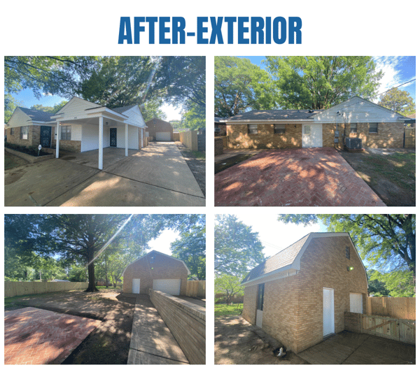 Photo collage of "after" exterior photos