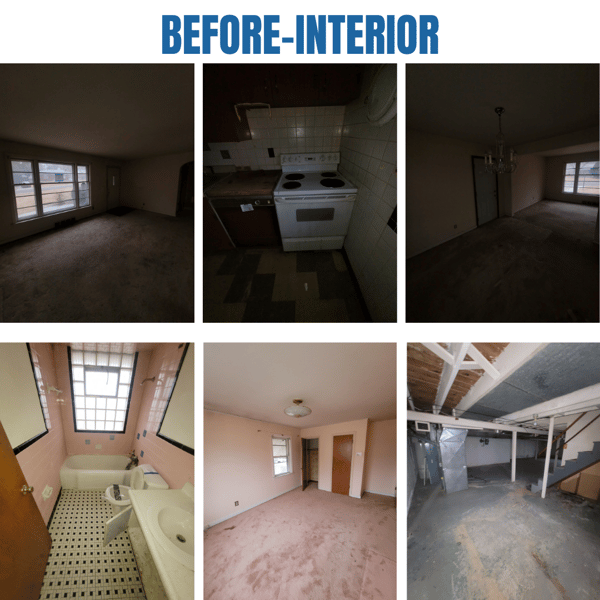 Photo collage of "before" interior photos