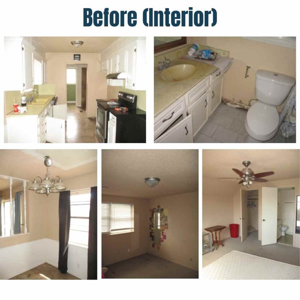 Photo collage of "before" interior photos