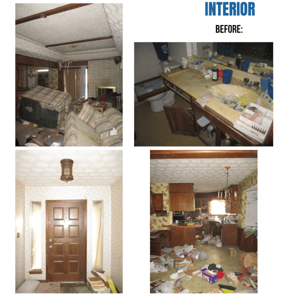 Photo collage of "before" interior photos