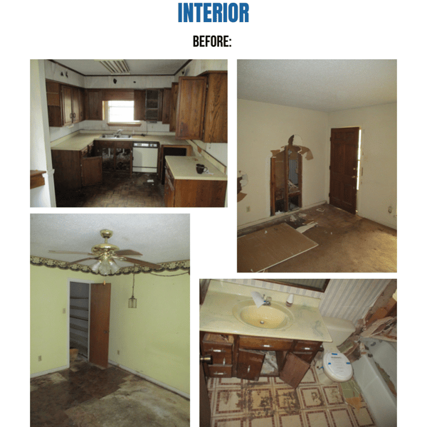 Photo collage of "before" interior photos