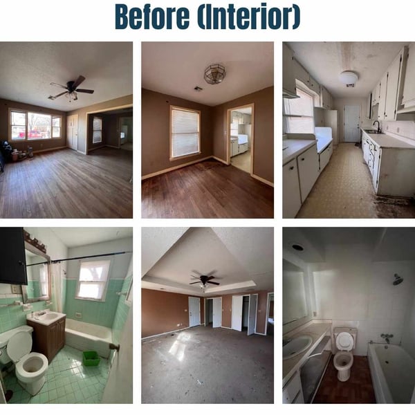 Photo collage of "before" interior photos