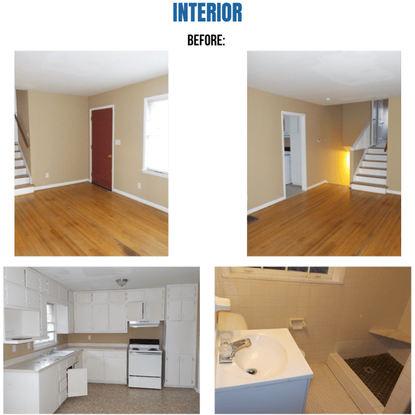 Photo collage of "before" interior photos