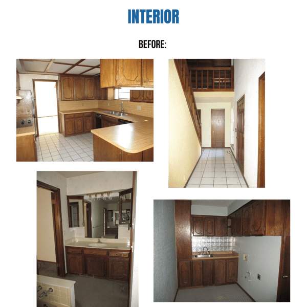 Photo collage of pictures from interior of home