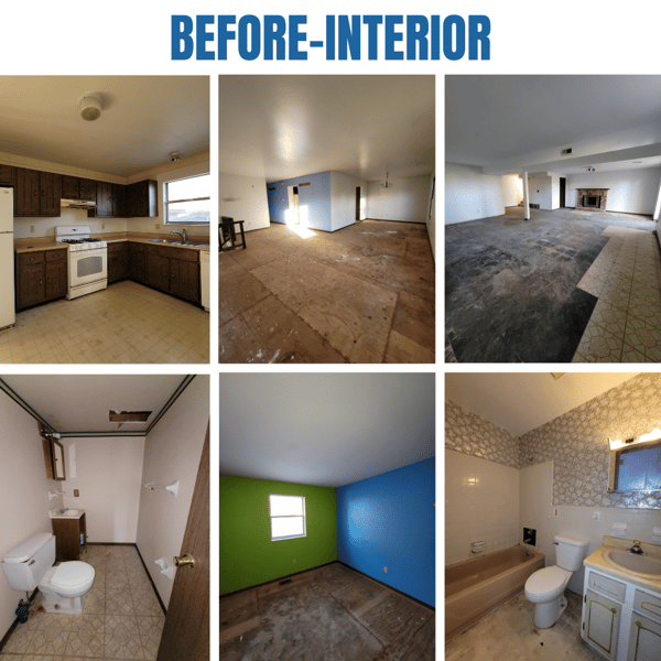 Photo collage of "before" interior photos