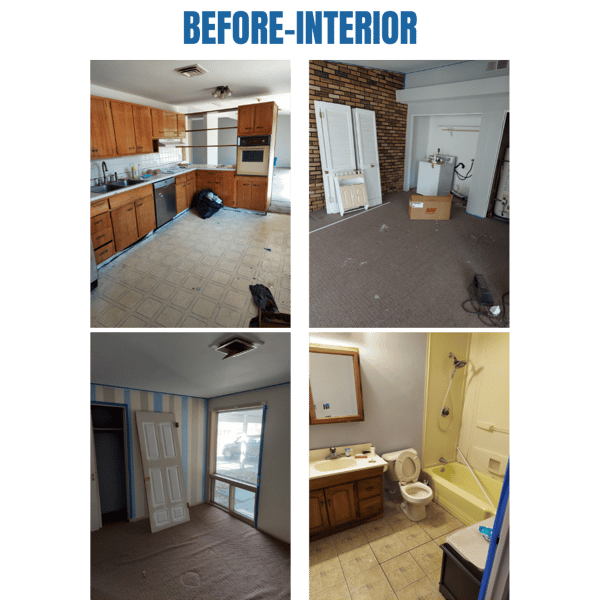 Photo collage of "before" interior photos