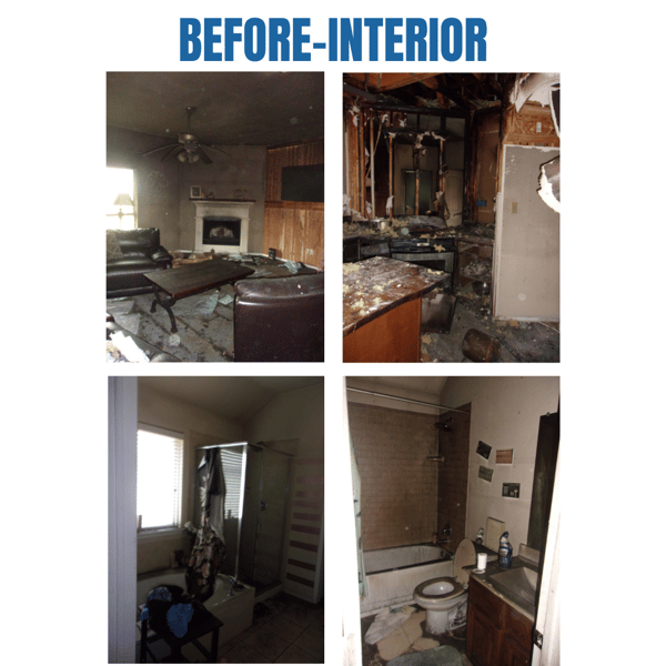 Photo collage of "before" interior photos