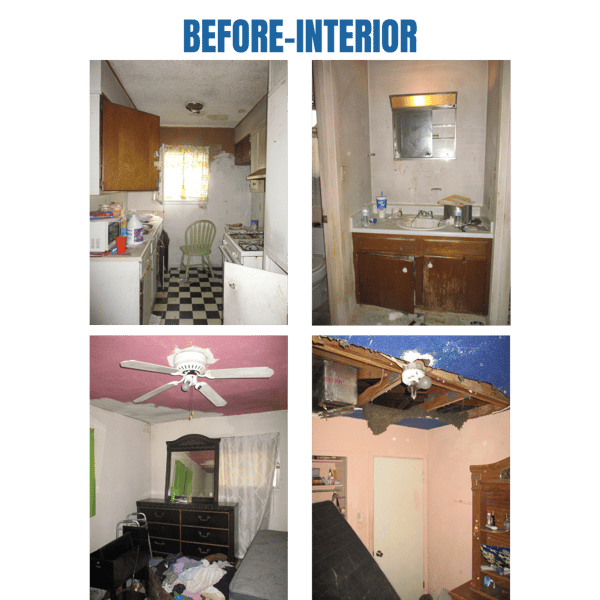 Photo collage of "before" interior photos
