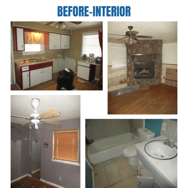 Photo collage of "before" interior photos