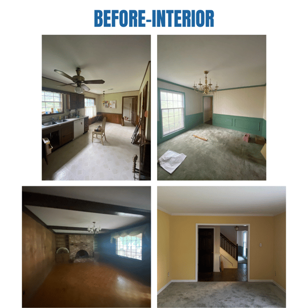 Photo collage of "before" interior photos