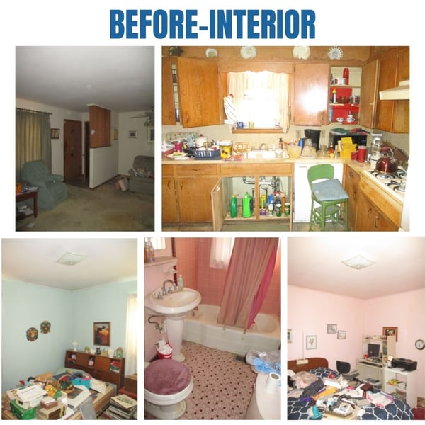 Photo collage of "before" interior photos