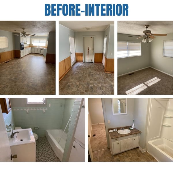 Photo collage of "before" interior photos