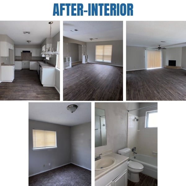 Photo collage of "after" interior photos