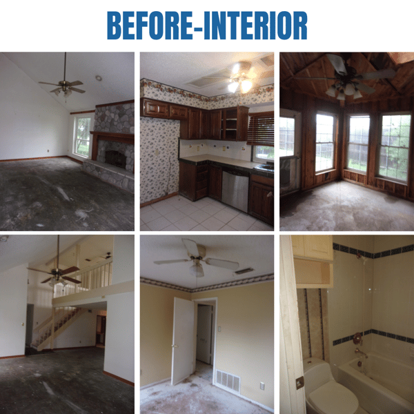 Photo collage of "before" interior photos