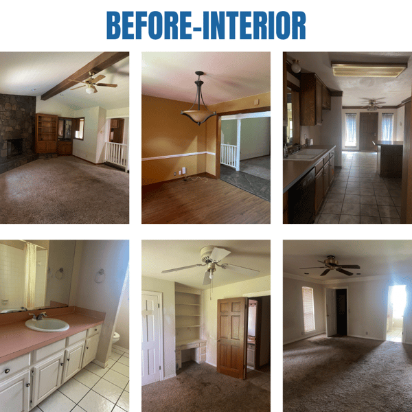 Photo collage of "before" interior photos