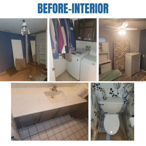 Photo collage of "before" interior photos