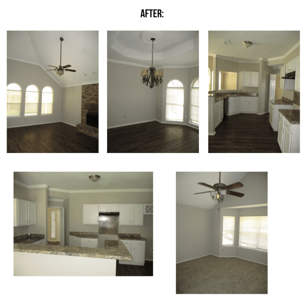 Photo collage of "after" interior photos